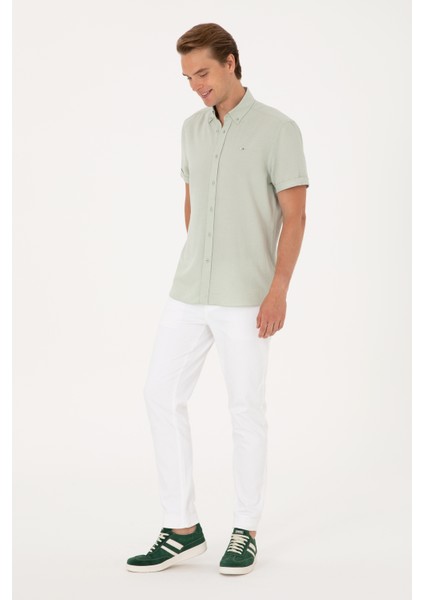 Erkek Su Yeşili Gömlek Kısa Kollu 50306328-VR048 fırsatları