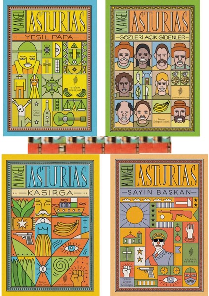 Miguel Angel Asturıas Kitaplığı- Sayın Başkan, Yeşil Papa, Gözleri Açık Gidenler, Kasırga(4kitap)