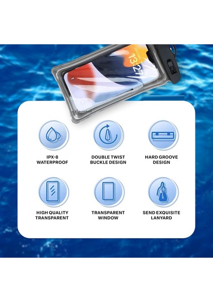Tüm Cihazlar ile Uyumlu Su Geçirmez Telefon Kılıfı Deniz Havuz Su Altı Çekim Waterproof Ip Askılı Şeffaf Kılıf Apple Samsung Xiaomi Huawei Honor fırsatları