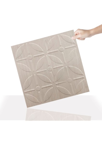 3 Boyutlu Duvar Paneli Kabartmalı Geometrik Yuvarlak Desen Pvc 41X41 Cm/ 6 Adet /1 M² Beyaz Huş