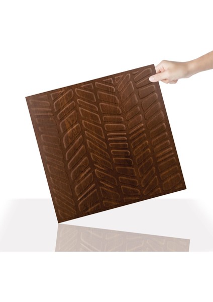 3 Boyutlu Duvar Paneli Kabartmalı Kılçık Desen Pvc 41X41 Cm/ 6 Adet /1 M² Altın Meşe