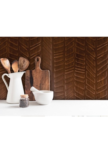 3 Boyutlu Duvar Paneli Kabartmalı Kılçık Desen Pvc 41X41 Cm/ 6 Adet /1 M² Altın Meşe fırsatları