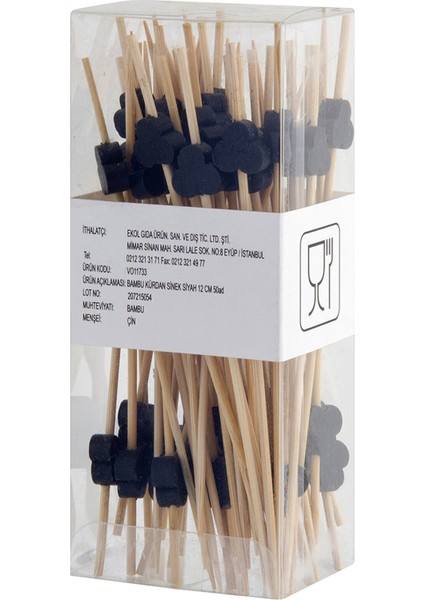 Bambu Siyah Sinek Kürdan 12 Cm- 50 Adet