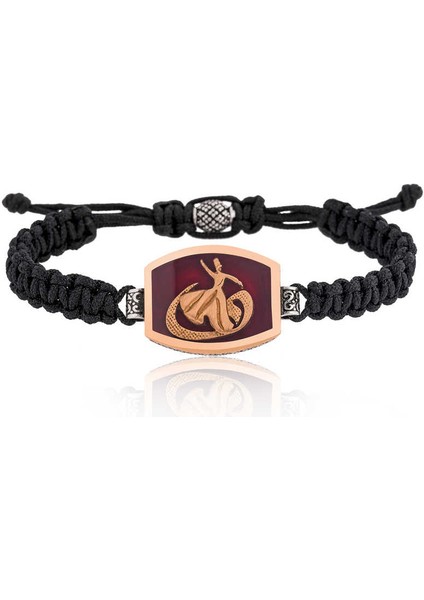 Gümüş Semazen Vav Desenli Makrome Erkek Bileklik