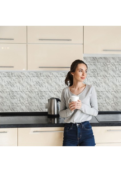 3 Boyutlu Duvar Paneli Kabartmalı Geometrik Yuvarlak Desen Pvc 41X41 Cm/ 6 Adet /1 M² Mermer indirimleri