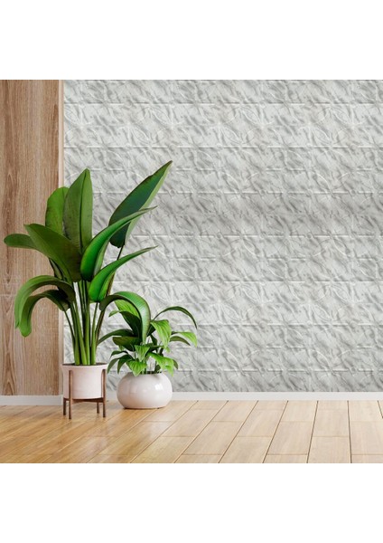 3 Boyutlu Duvar Paneli Kabartmalı Geometrik Yuvarlak Desen Pvc 41X41 Cm/ 6 Adet /1 M² Mermer