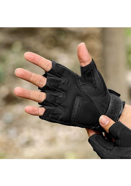 Taktik Yarım Parmak Eldiven – Sert Dizlik Koruma, Nefes Alabilir Kumaş, Outdoor & Spor Kullanım Için