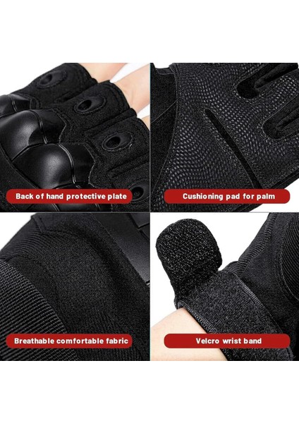 Taktik Yarım Parmak Eldiven – Sert Dizlik Koruma, Nefes Alabilir Kumaş, Outdoor & Spor Kullanım Için