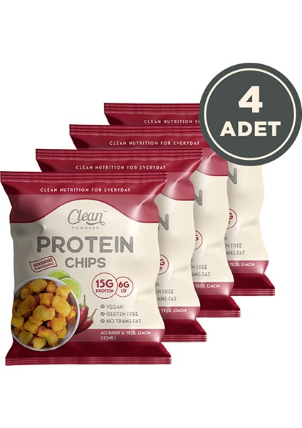 Protein Chips 50 gr Acı Biber Yeşil Limon 4 Adet