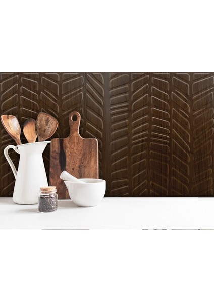 3 Boyutlu Duvar Paneli Kabartmalı Kılçık Desen Pvc 41X41 Cm/ 6 Adet /1 M² Teak fırsatları