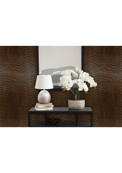 3 Boyutlu Duvar Paneli Kabartmalı Kılçık Desen Pvc 41X41 Cm/ 6 Adet /1 M² Teak