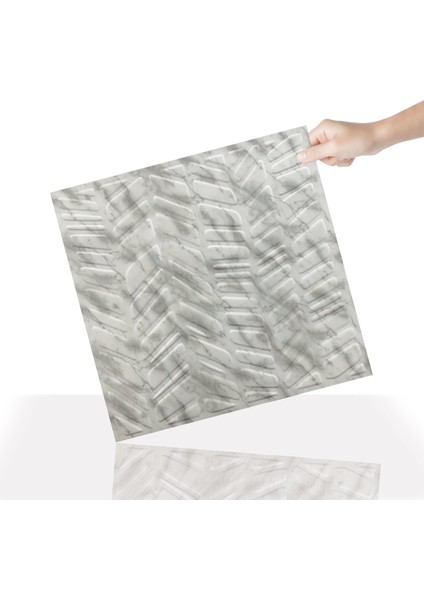 3 Boyutlu Duvar Paneli Kabartmalı Kılçık Desen Pvc 41X41 Cm/ 6 Adet /1 M² Mermer