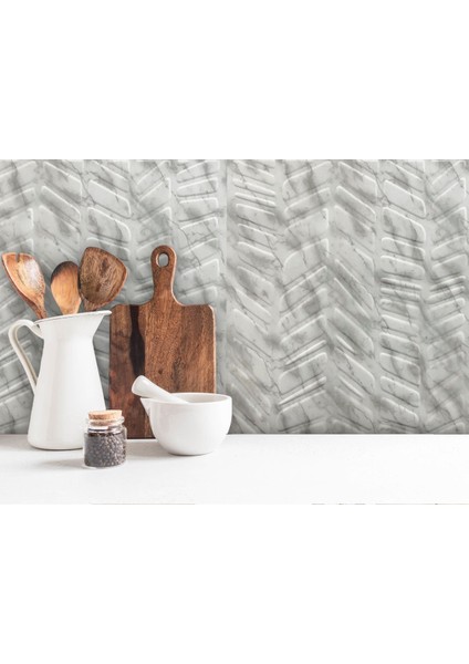 3 Boyutlu Duvar Paneli Kabartmalı Kılçık Desen Pvc 41X41 Cm/ 6 Adet /1 M² Mermer fırsatları