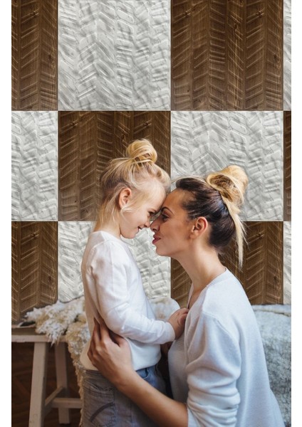 3 Boyutlu Duvar Paneli Kabartmalı Kılçık Desen Pvc 41X41 Cm/ 6 Adet /1 M² Mermer