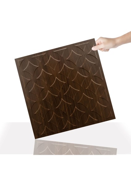 3 Boyutlu Duvar Paneli Kabartmalı Retro Desen Pvc 41X41 Cm/ 6 Adet /1 M² Teak