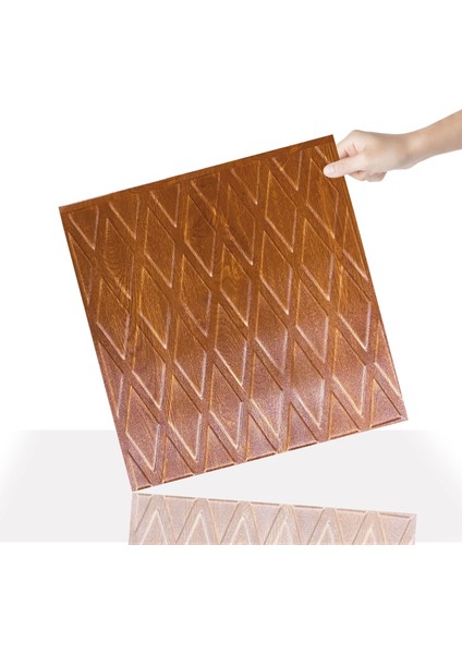 3 Boyutlu Duvar Paneli Kabartmalı Baklava Desen Pvc 41X41 Cm/ 6 Adet /1 M² Altın Meşe