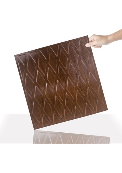 3 Boyutlu Duvar Paneli Kabartmalı Baklava Desen Pvc 41X41 Cm/ 6 Adet /1 M² Teak