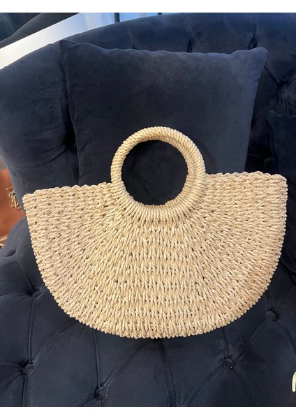 Ithal Hasır Oval Kadın Çanta