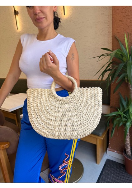 Ithal Hasır Oval Kadın Çanta modelleri