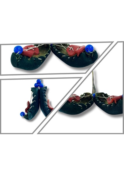 El Yapımı Deri Minyatür Çarık Maskot Dikiz Aynası Süsü Yeşil fiyatları