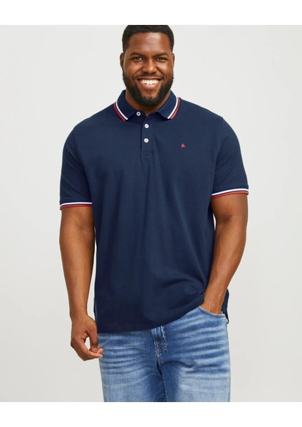 Jack&jones 12143859 Jjepaulos Polo Yaka Noos Battal Buyuk Beden Kısa Kol Tshırt