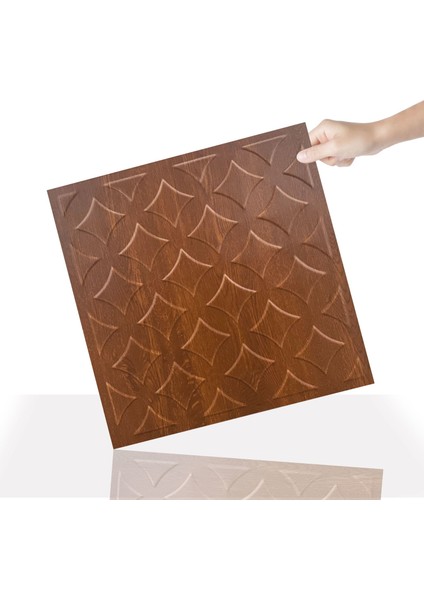3 Boyutlu Duvar Paneli Kabartmalı Retro Desen Pvc 41X41 Cm/ 6 Adet /1 M² Altın Meşe