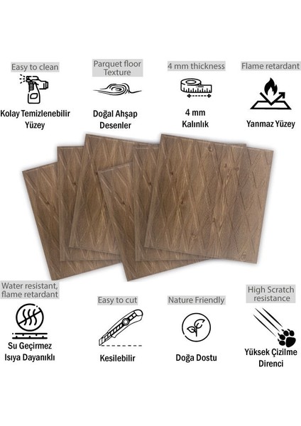3 Boyutlu Duvar Paneli Kabartmalı Baklava Desen Pvc 41X41 Cm/ 6 Adet /1 M² Antik fiyatları