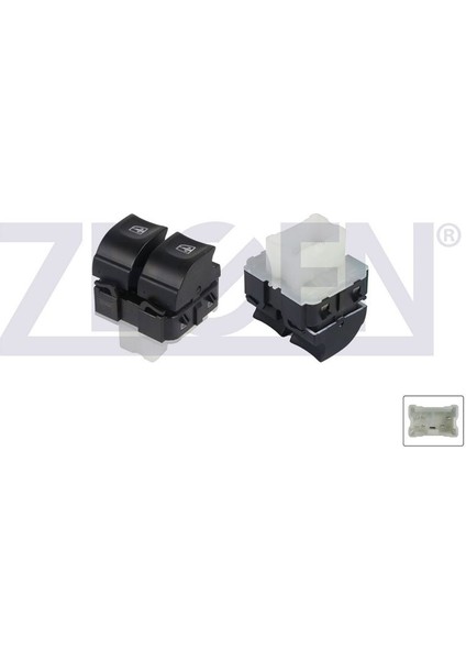 ZEGEN-ZSW1016B - Cam Acma Anahtarı Cıftlı 7 Pın Beyaz Soketlı Beyaz Isık Otomatık Kaldırma Renault Captur - Clıo Iv 2013-/ Kangoo 1998-2008/ Symbol Iı 2008-2012/ Dacıa Logan Iı - Dokker
