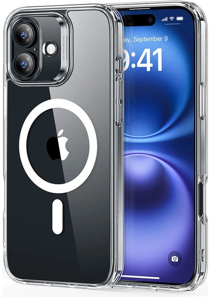 iPhone 16 Kılıf + Ekran Koruyucu Set Halolock Magsafe Classic Hybrid Silikon - Şeffaf