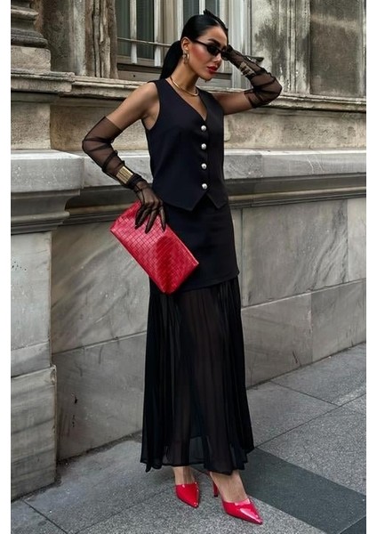 Ipeksi Yelek ve Pilise Etekli Premium Takım 10096