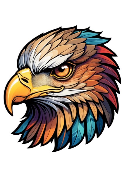 10X10 cm Kartal Sticker V2 Araba Motor Kask Defter Masa