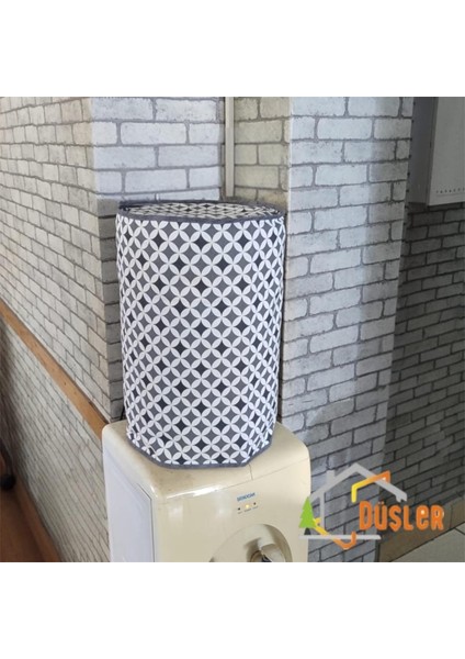 Gri Geometrik Desenli Damacana Kılıfı Sebil Koruma Duck Kumaş Saklama Örtüsü fiyatları