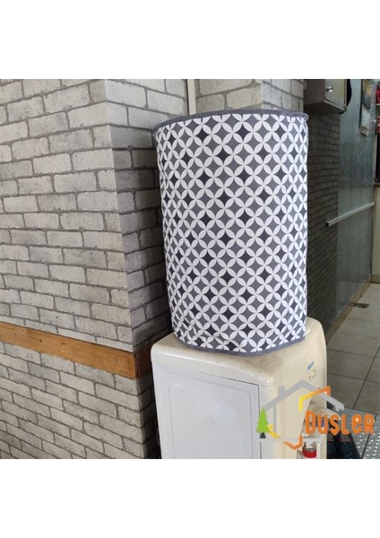 Gri Geometrik Desenli Damacana Kılıfı Sebil Koruma Duck Kumaş Saklama Örtüsü modelleri