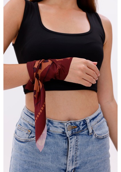 Koyu Bordo Terrazzo - Madrid Model Fular Estascarf