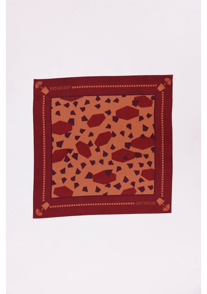 Koyu Bordo Terrazzo - Madrid Model Fular Estascarf