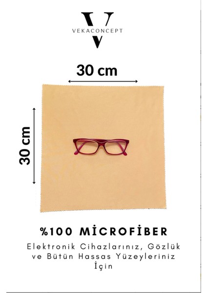 Büyük Boy Mikrofiber Atölye Bezi Gözlük Temizleme Mendili 30*30 cm