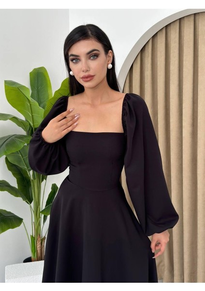 Ipeksi Nouna Balon Kol Elbise