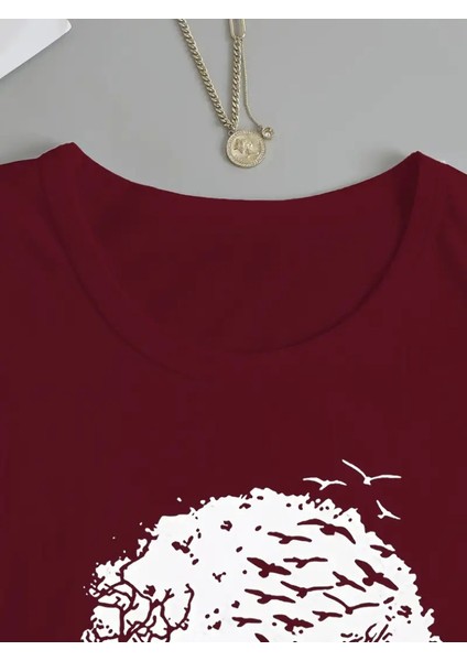 Ipeksi Kadın Uzun Kollu Bisiklet Yaka Kurukafa Desenli Viskon Bluz fırsatları