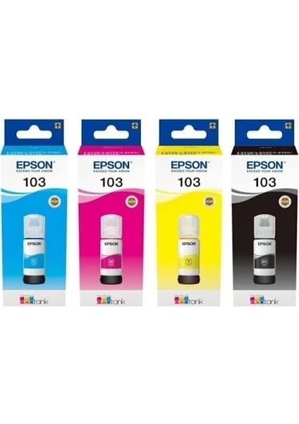 103 Mürekkep Seti (Siyah, Kırmızı, Mavi, Sarı) fiyatları