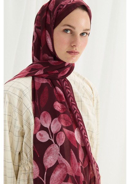 Camellia Ipek Krep Şal - Bordo fırsatları
