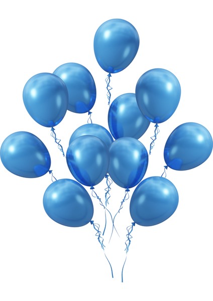 Mavi Metalik Balon 100 Adet 11 Inç 28 cm