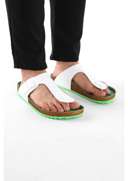 Parmak Arası Beyaz Erkek Terlik
