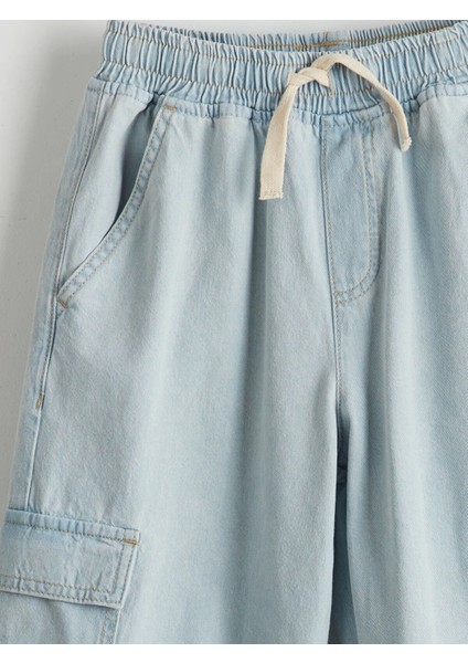 Lcw Kids Indigo Beli Lastikli Erkek Çocuk Kargo Jean Pantolon modelleri