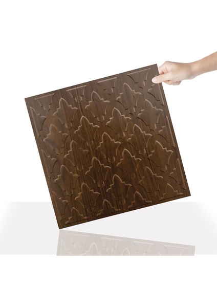 3 Boyutlu Duvar Paneli Kabartmalı Salon Desen Pvc 41X41 Cm/ 6 Adet /1 M² Teak