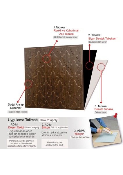 3 Boyutlu Duvar Paneli Kabartmalı Salon Desen Pvc 41X41 Cm/ 6 Adet /1 M² Teak modelleri