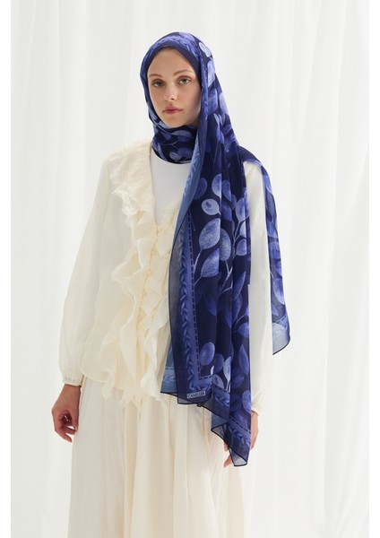 Camellia Ipek Krep Şal - Lacivert fiyatları