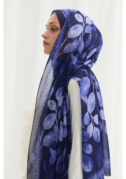 Camellia Ipek Krep Şal - Lacivert modelleri