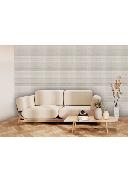 3 Boyutlu Duvar Paneli Kabartmalı Metro Desen Pvc 41X41 Cm/ 6 Adet /1 M² Beyaz Huş