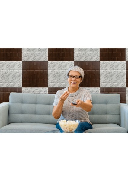 3 Boyutlu Duvar Paneli Kabartmalı Metro Desen Pvc 41X41 Cm/ 6 Adet /1 M² Mermer