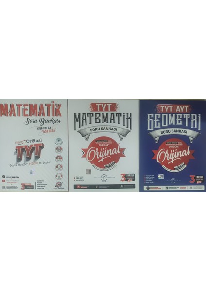 Orijinal Yayınları Tyt-Ayt Geometri Soru Bankası+Orijinal Yayınları Matematik Soru Bankası+Mikro Orjinal Matematik Soru Bankası